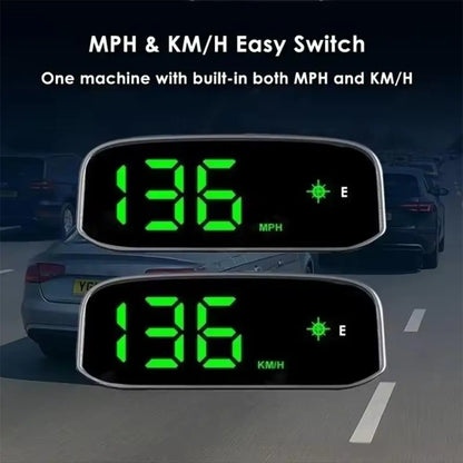 Solar HUD Head-up Display HD LED Car Speedometer Solar+Type-C Dual Charging Overspeed Alarm Safe Driving Universal Accessories
