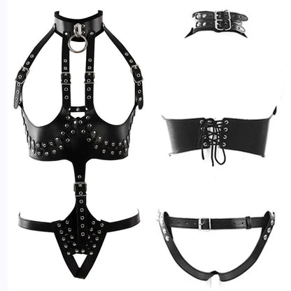 Sex Suit Harness Women,Slave Bondage Restraints Cosplay Sexy Lingerie Sex Toys for Couples BDSM Collar Bra Open Breast Underwear