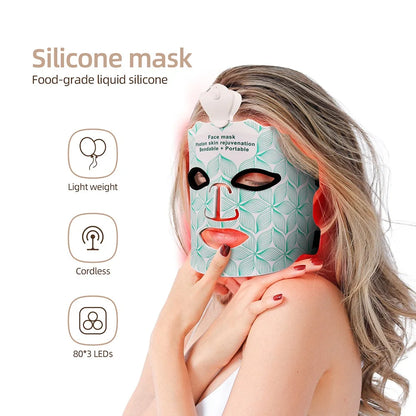 7 Colors Silicone LED Mask Face Photon Skin Rejuvenation Flexible Soft Facial Beauty Mask Skin Care Repair Skin Brightening