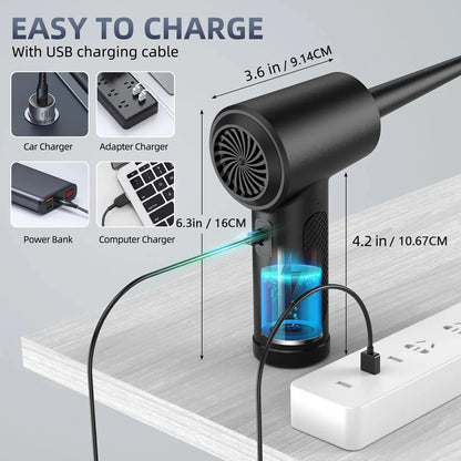Electric Wireless Air Duster Compressed Air Blower Compressed Air for Cleaning Computer Keyboard Camera Car Home With LED Light