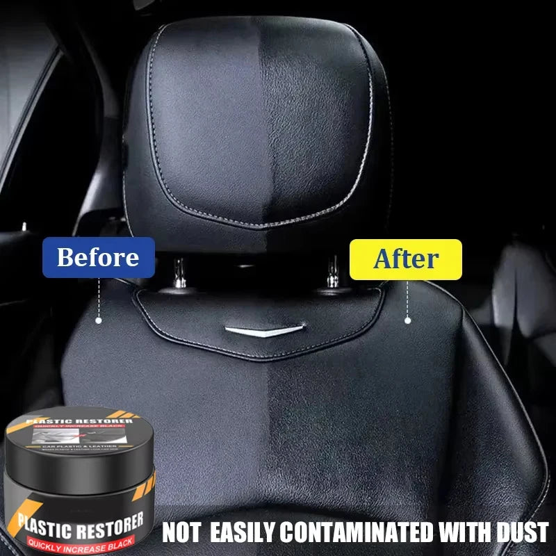 Car Plastic Restorer Crystal Clear Auto Interior Leather & Panel Renewal Wax Coating Agent Back To Black Gloss Car Wax Polish