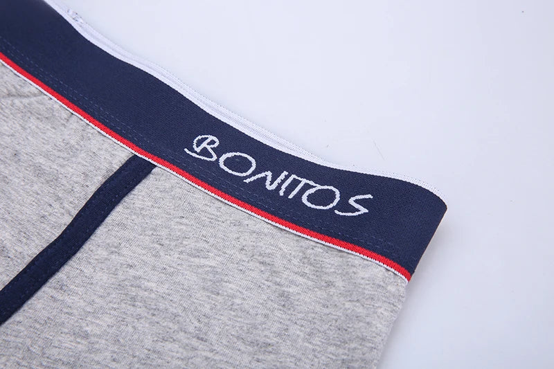 4pcs Cotton Boxer Shorts Soft Men's Panties BONITOS Letter Waistband Men Underpants Boxer Briefs Sexy Underwear for Man Boxers