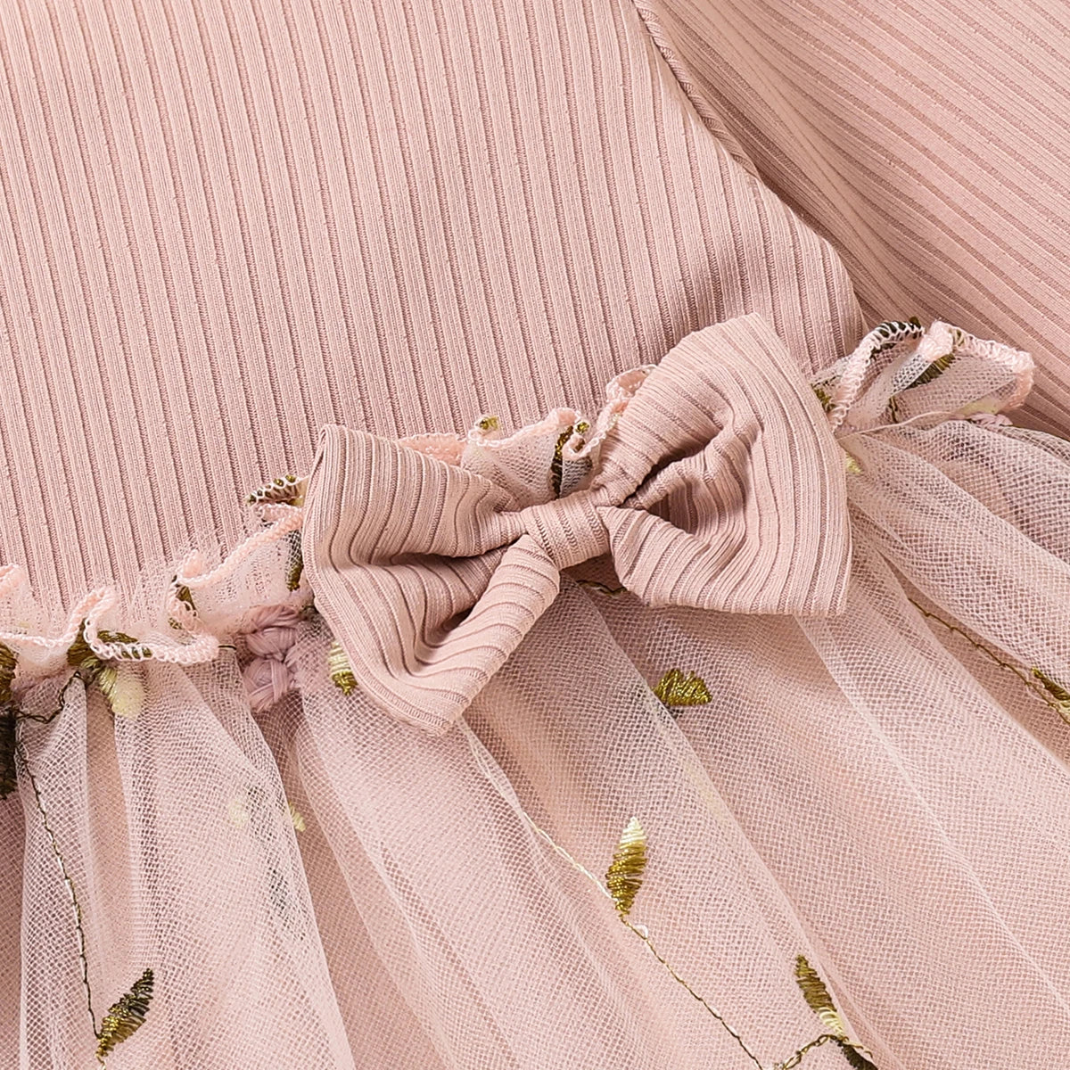 Spring Autumn Pink Tulle Dress for Infants Baby Butterfly Knot Embroidered Fairy Princess Skirt New Arrival Baby Girl Dress