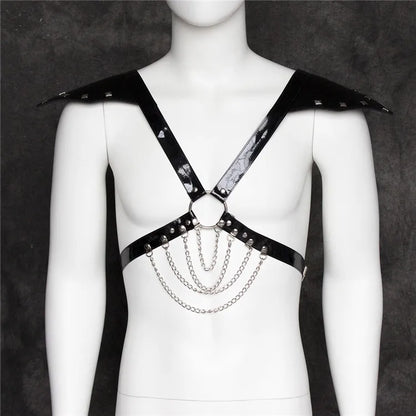 Fetish Men Leather Arm Harness Belt BDSM Gay Body Bondage Sex Lingerie Arm Harness Strap Sexual Gay Clothes for Stage Rave Club