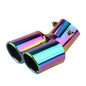 1PCS 2.5" Inlet Decoration Chrome Tail Pipe Car Styling Car Exhaust Trim Muffler Pipe Tail Stainless Steel Curved Double Outlet
