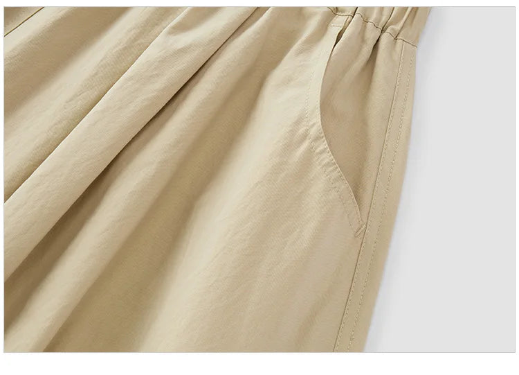 Semir Skirt Women's Solid Textured A-Line High Waist – Casual Long With Elastic Band Woman Clothing