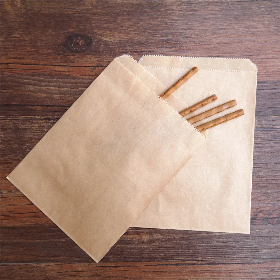 50 Pcs Red Blue Green Thank You Kraft Paper Bags Cute  Happy Birthday Gift Pouch Retro Party Favor Bag Candy Cookie Supplies