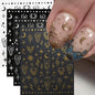 4pcs/set Roman Letters Nail Stickers 3D Black/White/Gold/Silver Alphabet Adhesive Nail Decasl English Letters DIY Manicure Decor