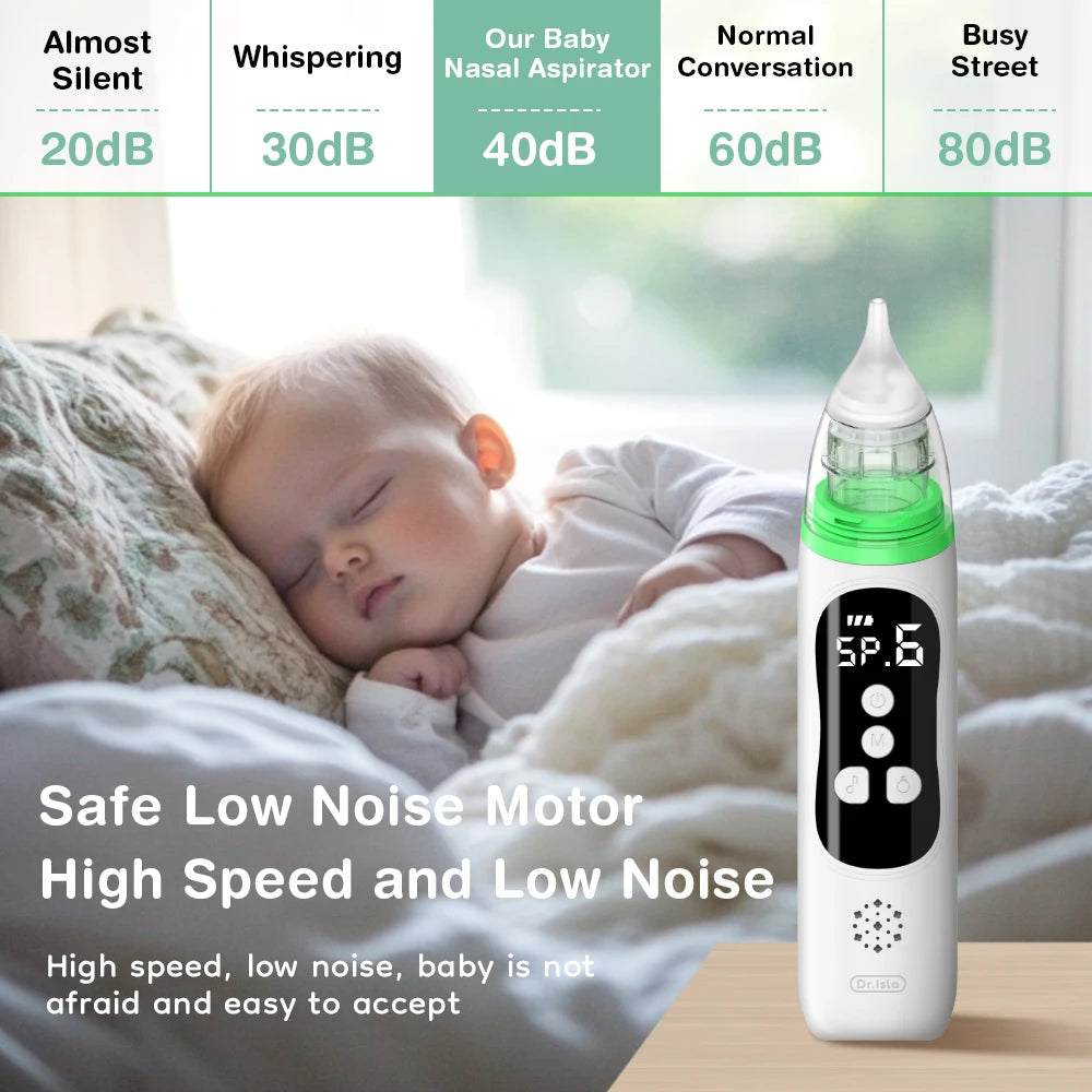 MAMIJOY  Electric Nasal Absorber Silent Baby Obstruction Rhinitis Cleaner Nasal Aspirator Nasal Mucus Cleaning Tool Fro Newborn