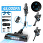 Cordless Vacuum Cleaner,45KPA Stick Vacuum with LED Display,3 Modes 6 in 1 Self-Standing Stick Vacuum Cordless Rechargeable, Handheld Vacuum for Pet Hair/Carpet/Floor/Car