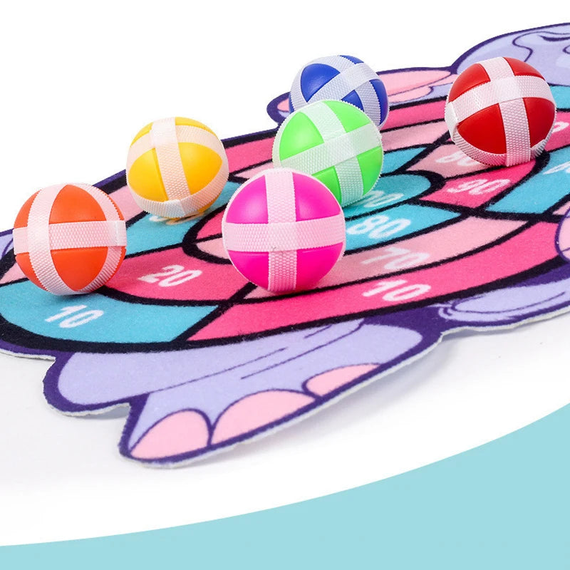 Animals Dart Board Games for Kids Montessori Target Sports Game Toys with 2 Sticky Balls Educational Games for Children Boy Girl