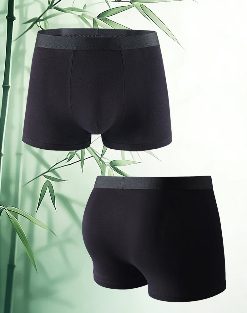 6 Pieces Bamboo Fiber Men's Underwear Solid Color Simple Men Boxer Shorts High Quality Fabric Knickers Soft Breathear Panties