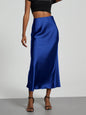 21 Colors New 2026 Women's Elegant High Waist Satin Long Skirts Female Summer Solid Color Faldas