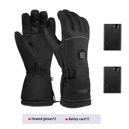 Men Electric Heated Skiing Gloves Smart Electrical  Winter Warm with Battery Case Gloves Touch Screen Electric Heated Equipment