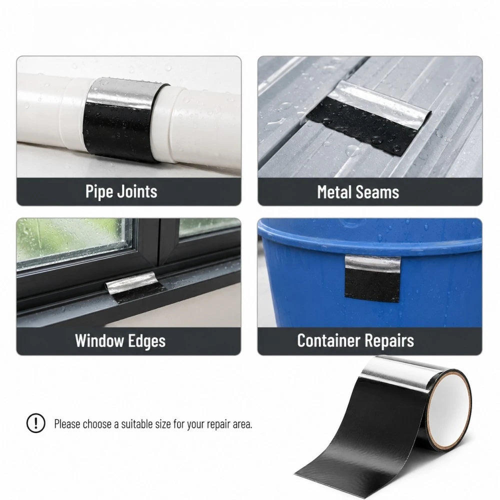 1.5m Waterproof Repair Tape 5-30cm Width Super Strong Adhesive Quick Seal and Patch Leaks Tape for Plumbing Pool Repairs