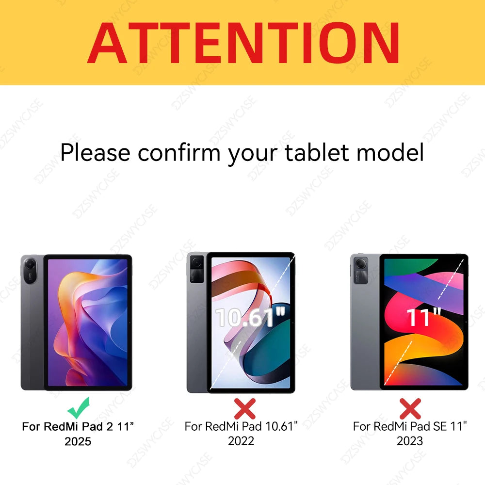 Silicone Case for Redmi Pad 2 2025 11 Inch, Lightweight Protective Case with Stand Functio and Auto Sleep/Wake Function