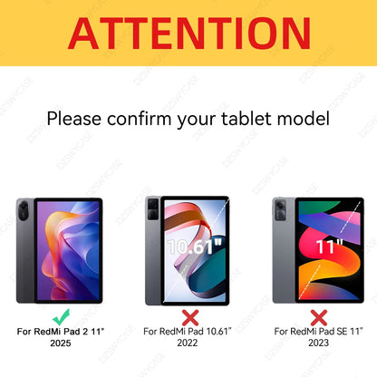 Silicone Case for Redmi Pad 2 2025 11 Inch, Lightweight Protective Case with Stand Functio and Auto Sleep/Wake Function