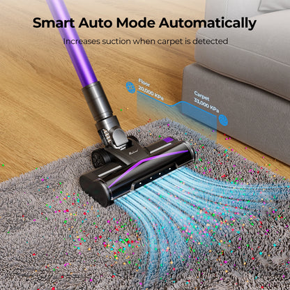 Redroad X18 500W Cordless Vacuum Cleaner 33000PA Ultra Strong Suction, Up to 65 Mins Runtime, Removable Battery 8 in 1 Handheld Stick Vacuum for Home Carpet Car
