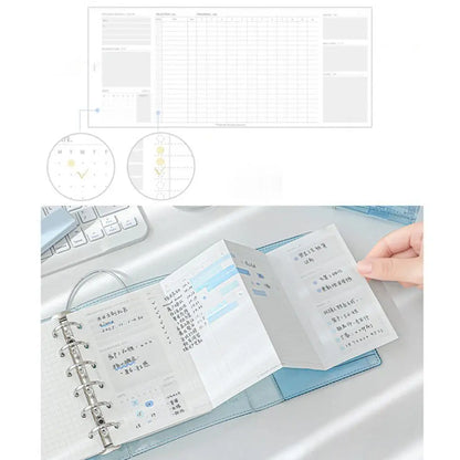 Binder Notebook Aesthetic Portable Detachable Pages Aesthetic Small Notebook Planner for Kids Adults School Classroom College