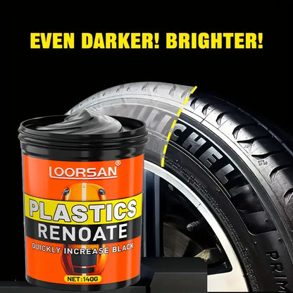 Car Interior Refurbishing Kit, Long-Lasting Plastic and Rubber Repair Agent - Enhances Black Frame Renewal, Tire Shine