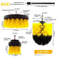 3pcs/set Electric Scrubber Brush Drill Brush Kit Plastic Round Cleaning Brush For Carpet Glass Car Tires Nylon Brushes 1/4pcs