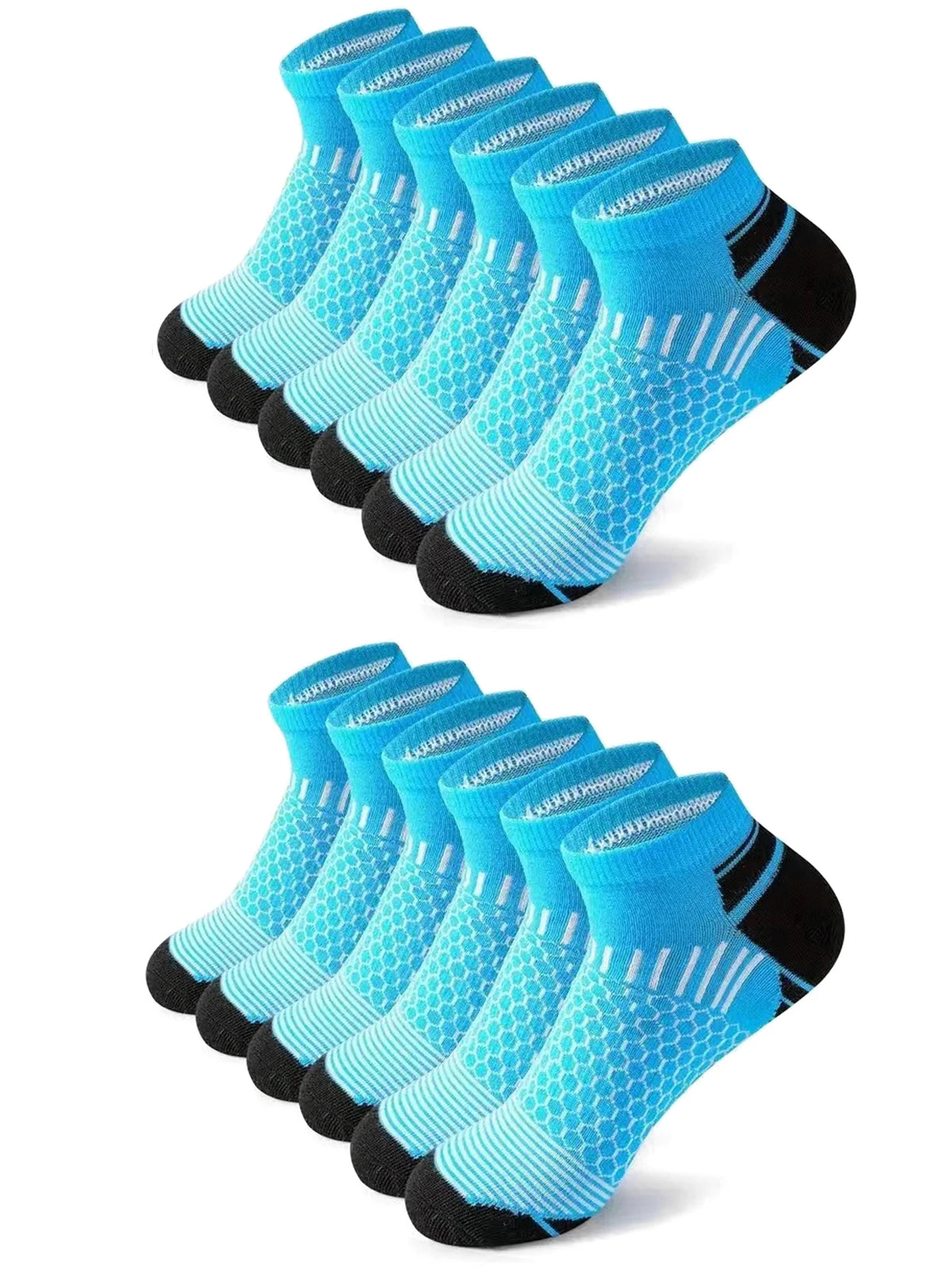 12Pairs High Qualit Athletic Socks Men's Ankle Socks Running Cyclling Waist Honeycomb Design And Firm Sports Leisure Socks Gifts