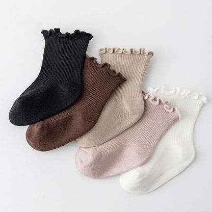 1Pair/lot New Boys and Girls Solid Color Baby Socks