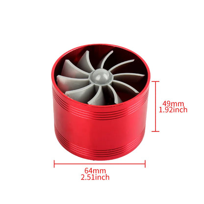 Car Air Intake Turbonator Single Fan Turbine Automobile Intake Turbo Vehicle Engine Turbocharger Power Conversion Accessories