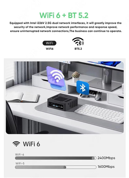 Topton Gaming Mini PC Oculink AMD Ryzen AI 9 HX 370 R7 8845HS USB4.0 2x2.5G LAN 2xPCIe4.0 NUC Mini Computer Windows 11 WiFi6