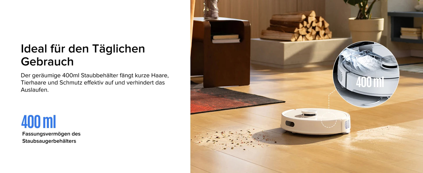 Roborock Q7 L5 robot vacuum cleaner (Q5 Pro upgraded version) has 8000Pa super suction, double anti-entanglement, precise LiDAR navigation, and intelligent restricted area.