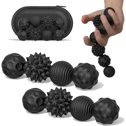 Fidget Toys Magnetic Stress Balls for Adults Silicone Stress Relief Sensory Toy Finger Toy for Office Decoration 4 Fun Textures