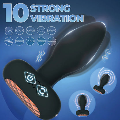 Anal Plug Adult Sex Toys with 10 Vibration & 6 Rotating Remote Control Vibrating Anal Butt Plug 360° Wiggles Prostate Massager