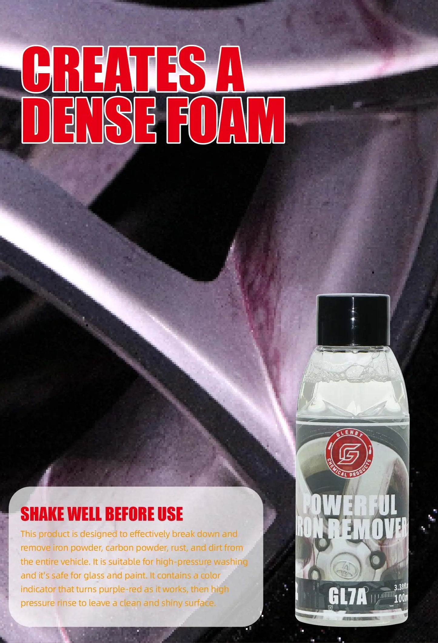 100ml Wheel Paint Iron Remover Spray Technology Professional Dust Rim Rust Cleaner Auto Detail Chemical
