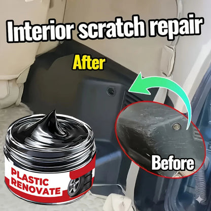 Car Interior Scratch Repair Paste Tire Shine Restoration of Black Interior and Dashboard Plastic Surfaces