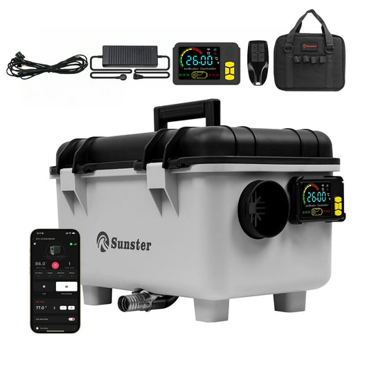 8KW Diesel Heater 12V/24V/110-240V Diesel Night Heater With Bluetooth App&Display&Remote Control For Tent Camping RV Car Heater