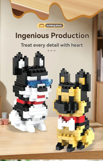 DIY Creative Micro Building Blocks Set  Dogs  Cartoon Character Models DIY Educational Toys For Children Birthday Gift
