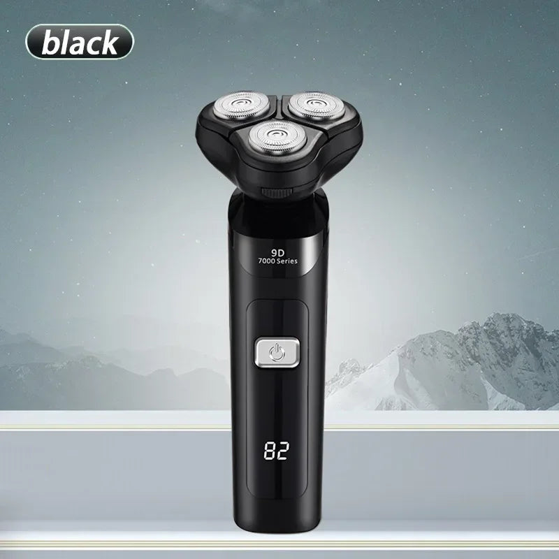 Men's Electric Shaver Intelligent Digital Display Waterproof Full Body Wash High Power Rechargeable Beard Trimmer