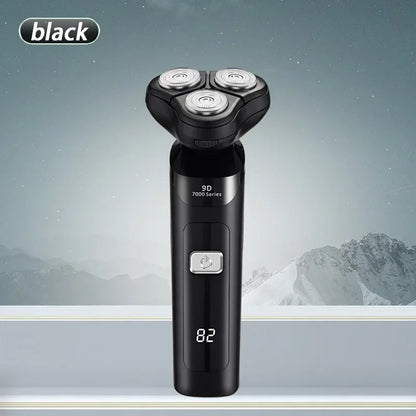 Men's Electric Shaver Intelligent Digital Display Waterproof Full Body Wash High Power Rechargeable Beard Trimmer