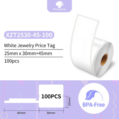 Phomemo Self-Adhesive Labels Paper for Phomemo M110/M200 Self-adhesive Label Printer Waterproof Tag Jewelry Tag Thermal Sticker