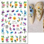 3d Nail Art Decals Elegant White RoyalBlue Roses Flowers Adhesive Sliders Nail Stickers Decoration For Nail Manicure