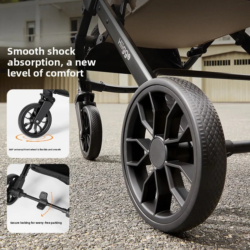 Foldable Pet Stroller Smooth Shockproof Stable Breathable Washable Outdoor Travel Cart for Dogs Cats
