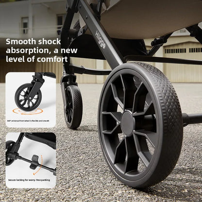 Foldable Pet Stroller Smooth Shockproof Stable Breathable Washable Outdoor Travel Cart for Dogs Cats