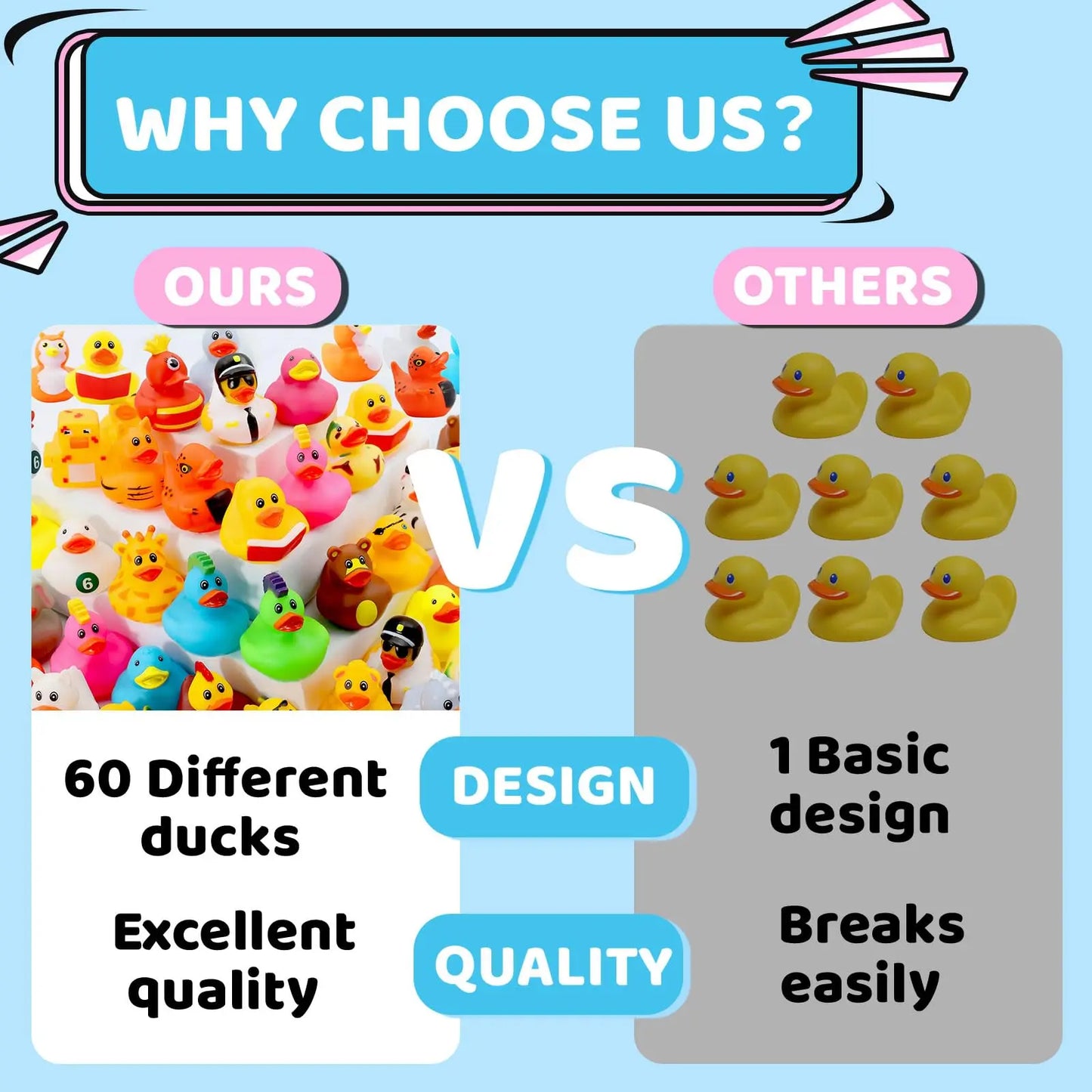 30 Pack Rubber Ducks for Jeeps 2.3 Inch Bulk Floater Jeeps Ducks for Ducking Assortment Rubber Duckies for Kids Baby Bath Toys B