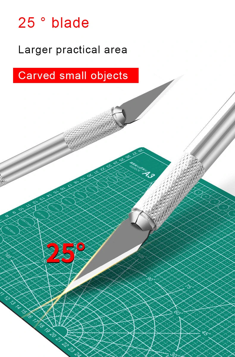 Engraving Non-Slip Metal Scalpel Knife Kit 5pcs Blades Cutter Craft Knives For Mobile Phone PC DIY Repair Hand Tool Accessories