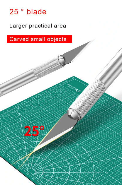 Engraving Non-Slip Metal Scalpel Knife Kit 5pcs Blades Cutter Craft Knives For Mobile Phone PC DIY Repair Hand Tool Accessories