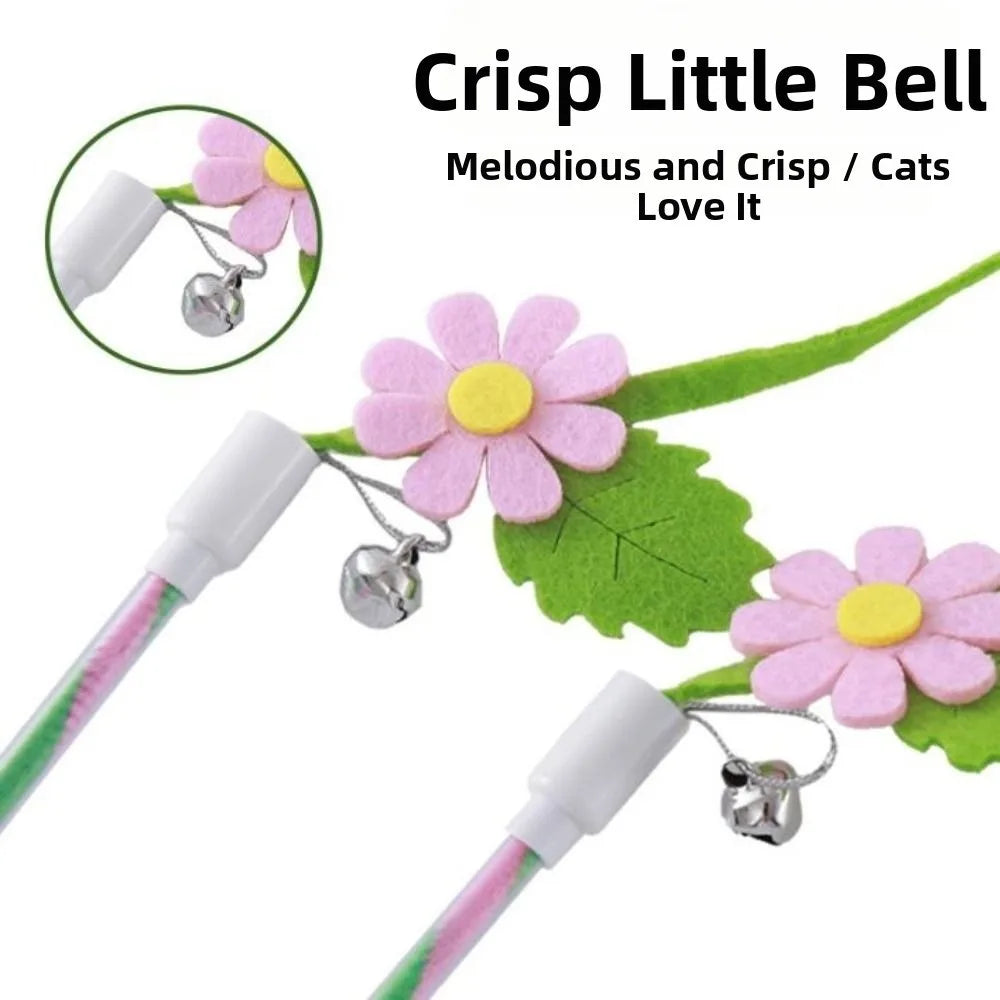 Creative Felt Kitten Cat Teaser Stick Flower Leaf Shaped Long Stick Teaser Cat Wand Cat Interactive Interactive Playing