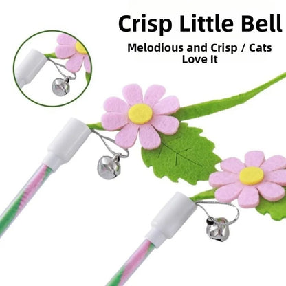 Creative Felt Kitten Cat Teaser Stick Flower Leaf Shaped Long Stick Teaser Cat Wand Cat Interactive Interactive Playing