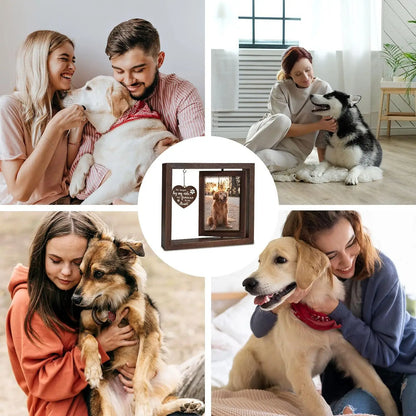 Rotatable 4x6 Photo Wooden Frame Pet Memorial Dog Cat Gift Customizable Picture Frame