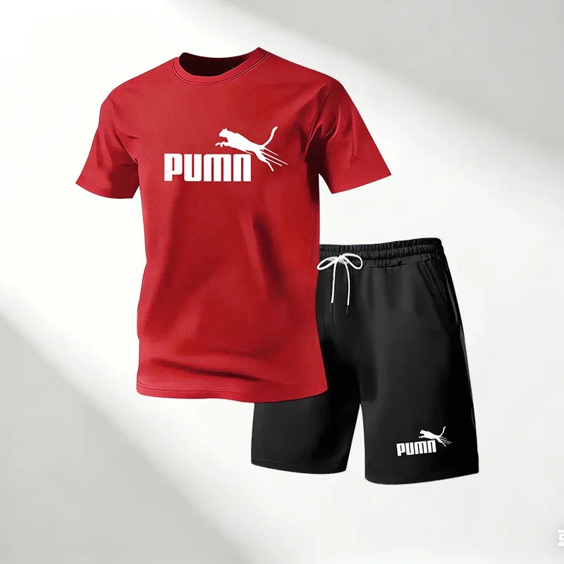 Hot Sale 2026 Men's T-Shirts Sets O-Neck Short Sleeve+Sports Shorts Quick Dry Casual Street Fashion Home Outdoor Running 2 Piece
