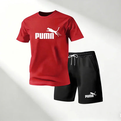 Hot Sale 2026 Men's T-Shirts Sets O-Neck Short Sleeve+Sports Shorts Quick Dry Casual Street Fashion Home Outdoor Running 2 Piece